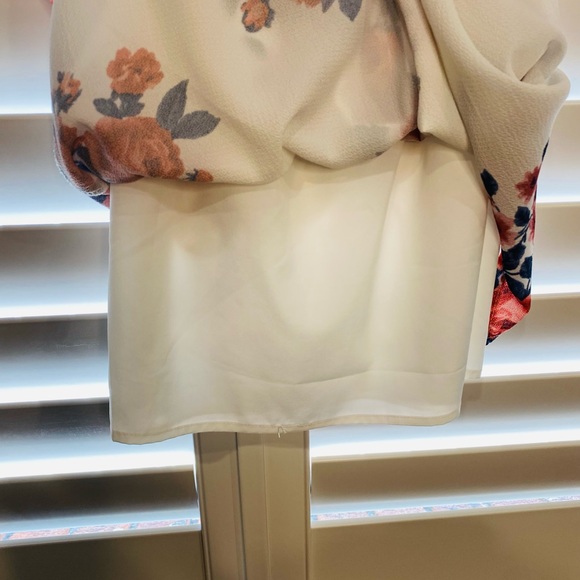 SOLD Dotti Size 8 Floral Off Shoulder Ruffle Dress Lined w/ Split - Picture 6 of 10